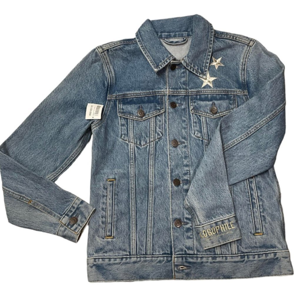 BLOOMINGDALES Logophile Denim Jacket Light Blue Moonlight - Picture 2 of 8
